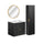Ensemble meuble simple vasque encastrée 60cm miroir LED et colonne Adriel Noir