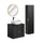 Ensemble meuble simple vasque 60cm miroir LED et colonne Adriel Noir