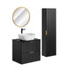 Ensemble meuble simple vasque 60cm miroir LED et colonne Adriel Noir