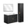 Ensemble meuble simple vasque encastrée 80cm miroir LED et colonne Adriel Noir