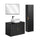 Ensemble meuble simple vasque 80cm miroir LED et colonne Adriel Noir