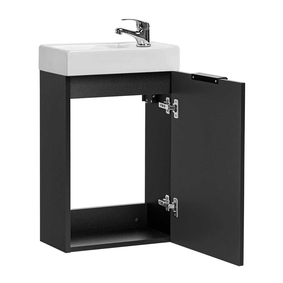 Meuble lave-mains 40cm 1 porte Adriel Noir - vue 2