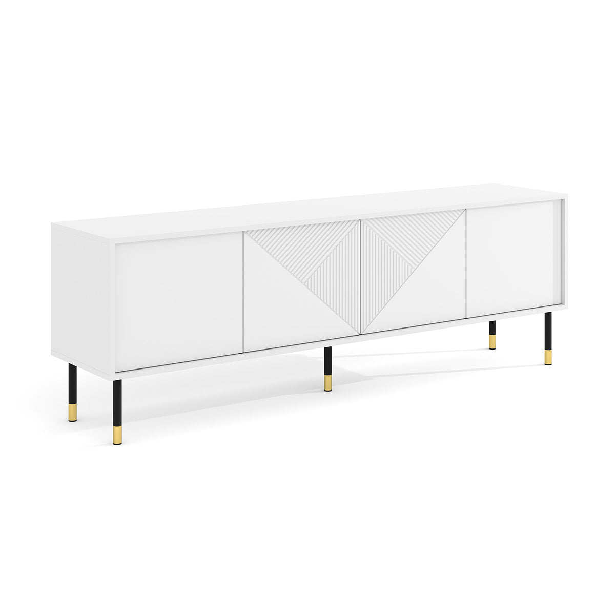 Meuble TV 4 portes 180 cm Aglaé Blanc