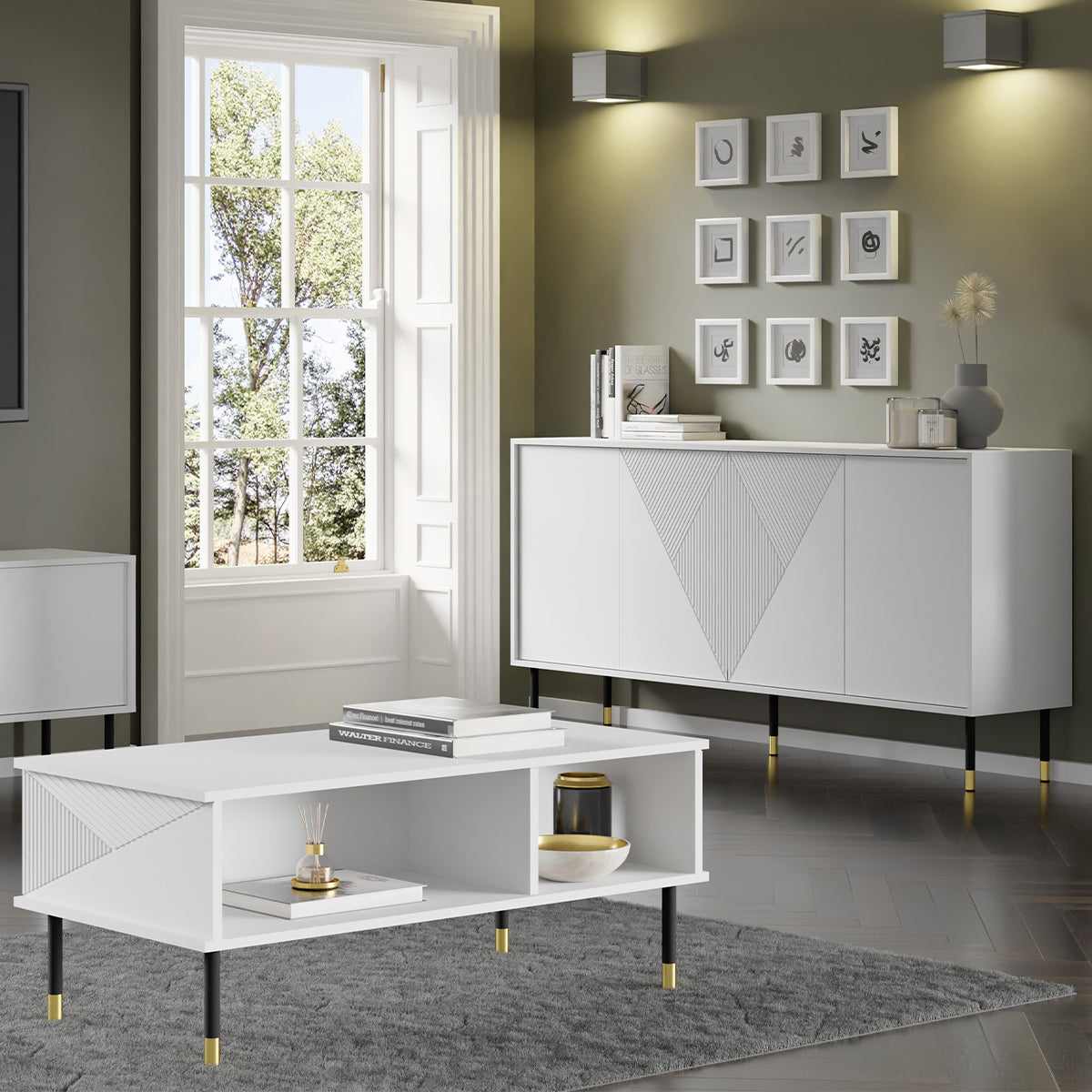 Table basse 110 cm Aglaé Blanc - vue 3