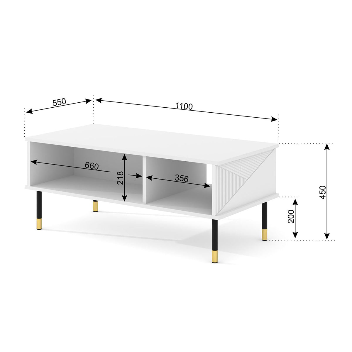 Table basse 110 cm Aglaé Blanc - vue 4