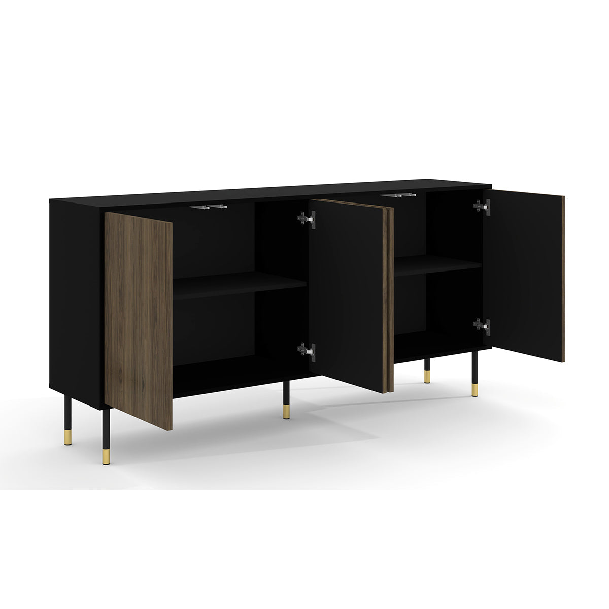 Buffet 4 portes Aglaé Bois et Noir - vue 2