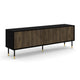Meuble TV 4 portes 180 cm Aglaé Bois et Noir
