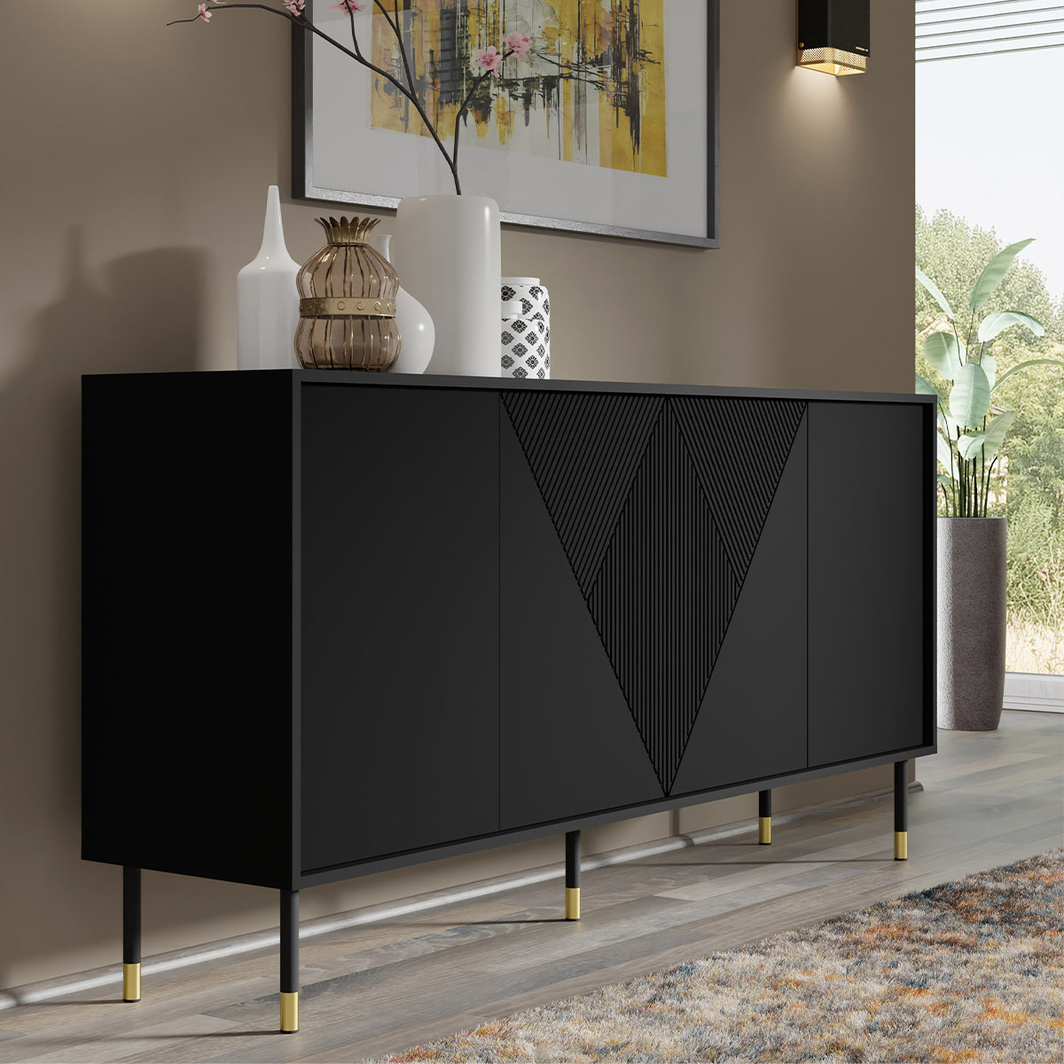 Buffet 4 portes Aglaé Noir - vue 3