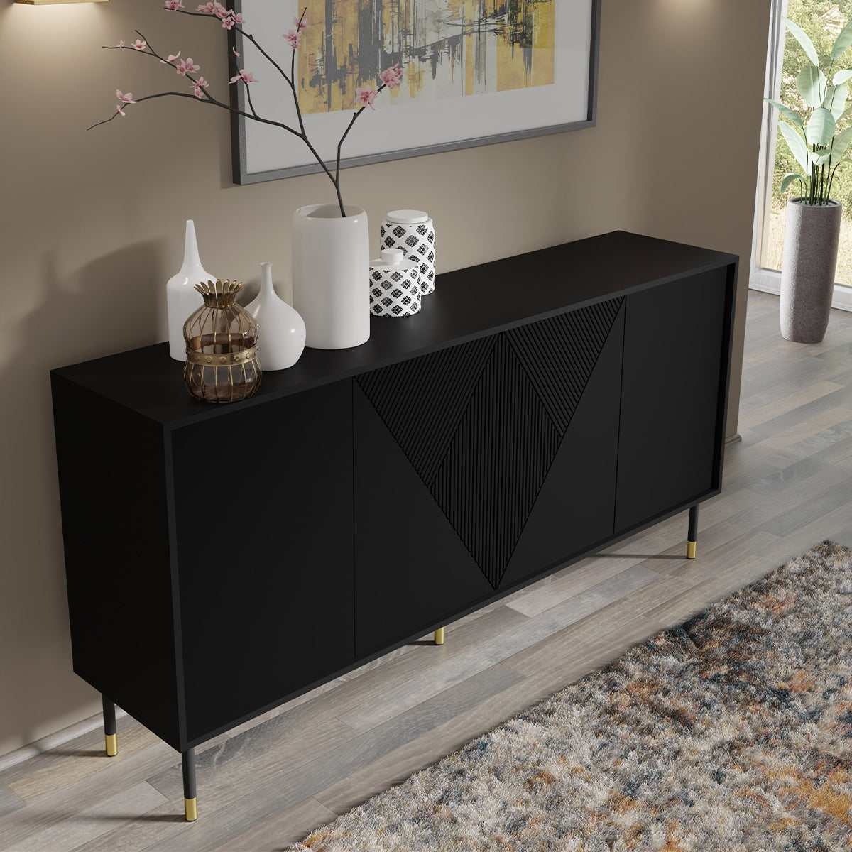 Buffet 4 portes Aglaé Noir - vue 4