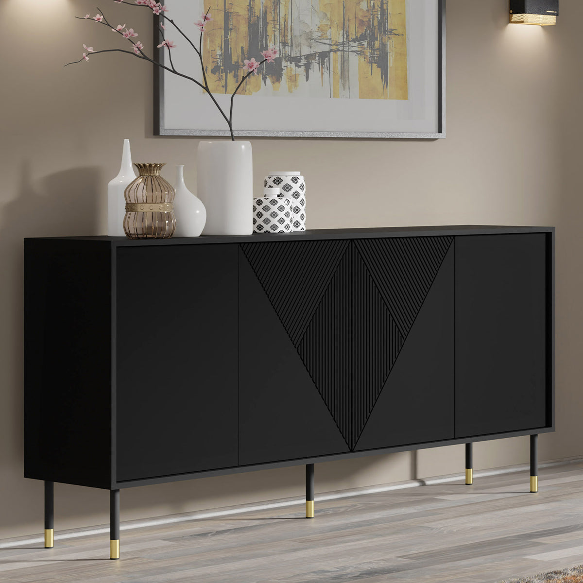 Buffet 4 portes Aglaé Noir - vue 5