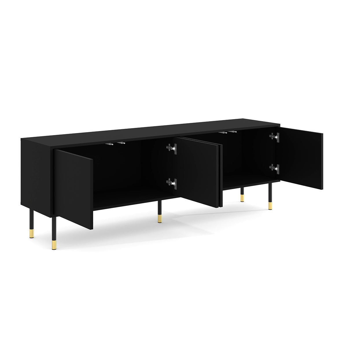 Meuble TV 4 portes 180 cm Aglaé Noir - vue 2