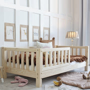 Lit 90x190 barrière et sommier inclus pieds 10 cm Agnès Bois