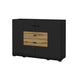 Buffet 2 portes 2 tiroirs Akram Noir et Bois