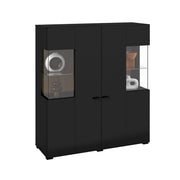 Vaisselier 2 portes Akram Noir et Bois