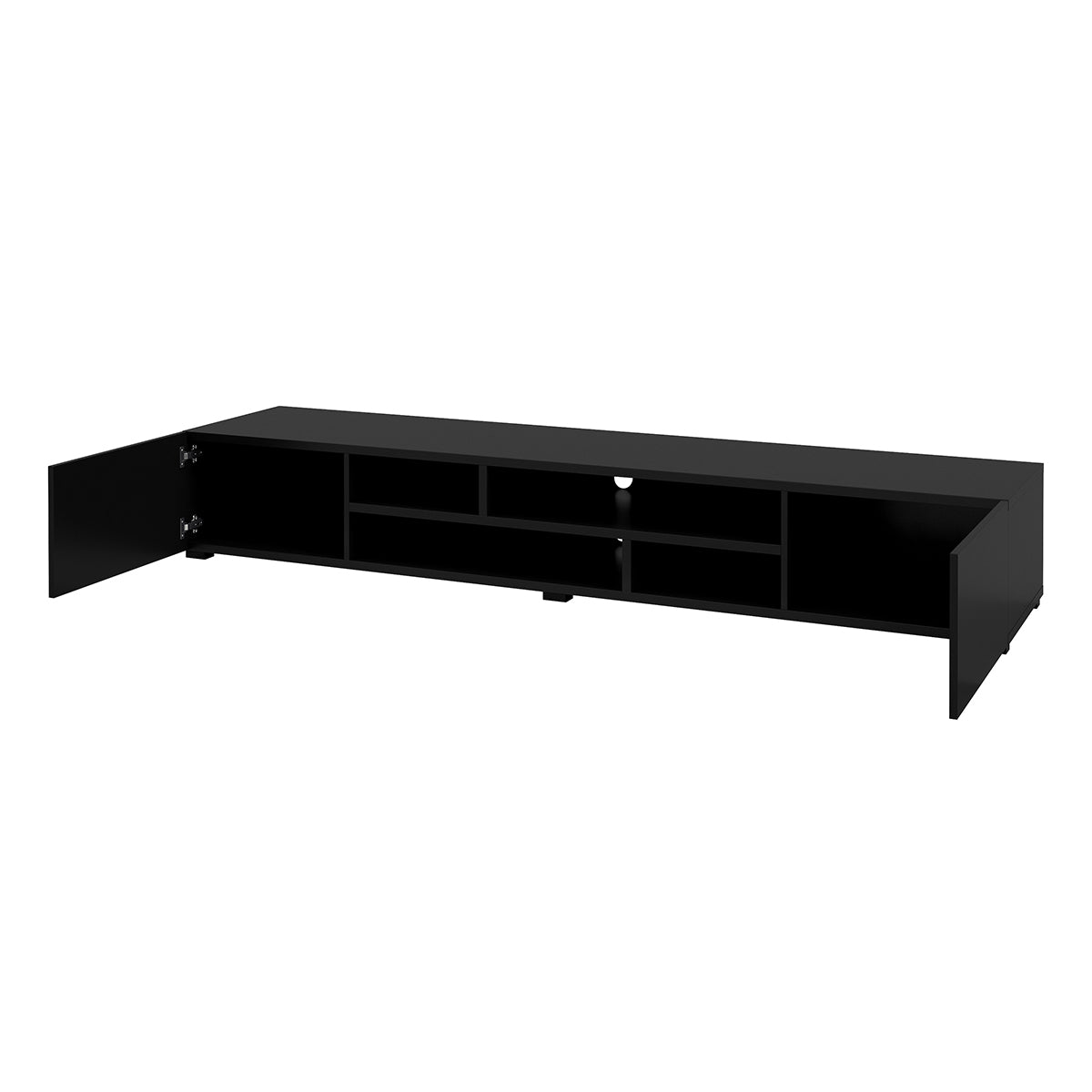 Meuble TV 2 portes 208 cm Akram Noir - vue 2