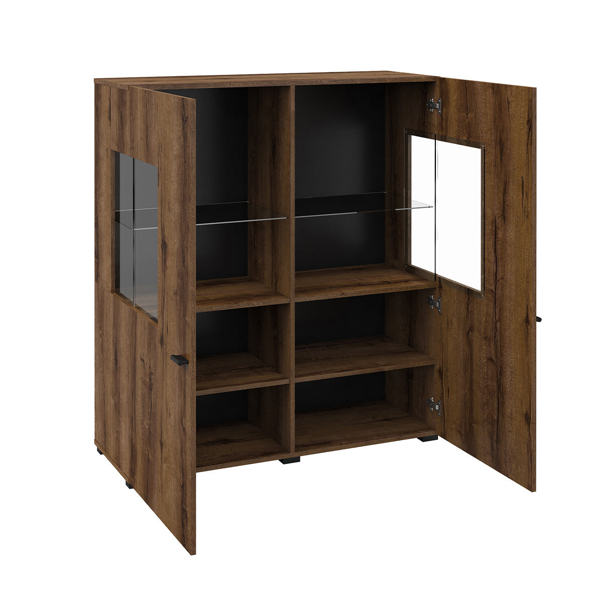 Vaisselier 2 portes Akram Bois Wengé et Noir - vue 2