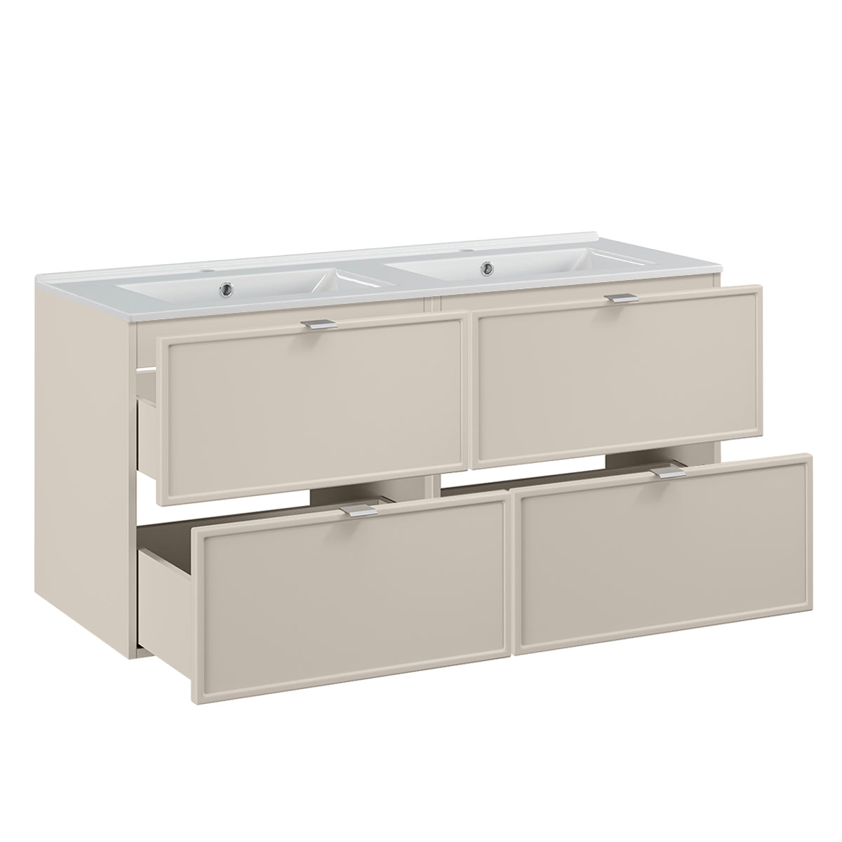 Meuble double vasque encastrée 120cm Alba Cachemire - vue 2