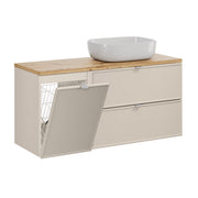 Meuble simple vasque 120cm panier à linge Alba Cachemire
