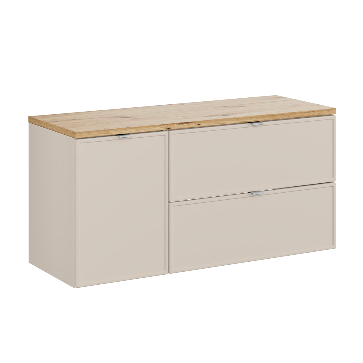 Meuble sous-vasque 120cm panier à linge Alba Cachemire - vue 2