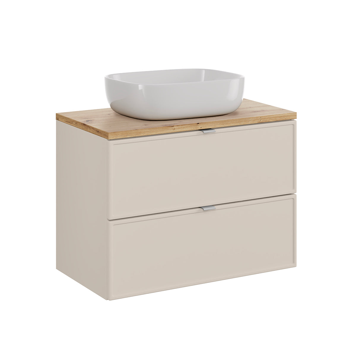 Ensemble meuble simple vasque 80cm et colonne Alba Cachemire - vue 2