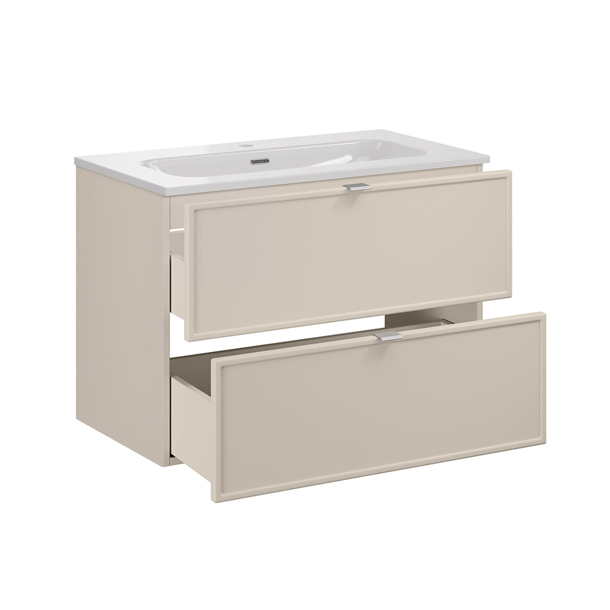 Meuble simple vasque encastrée 80cm Alba Cachemire - vue 2