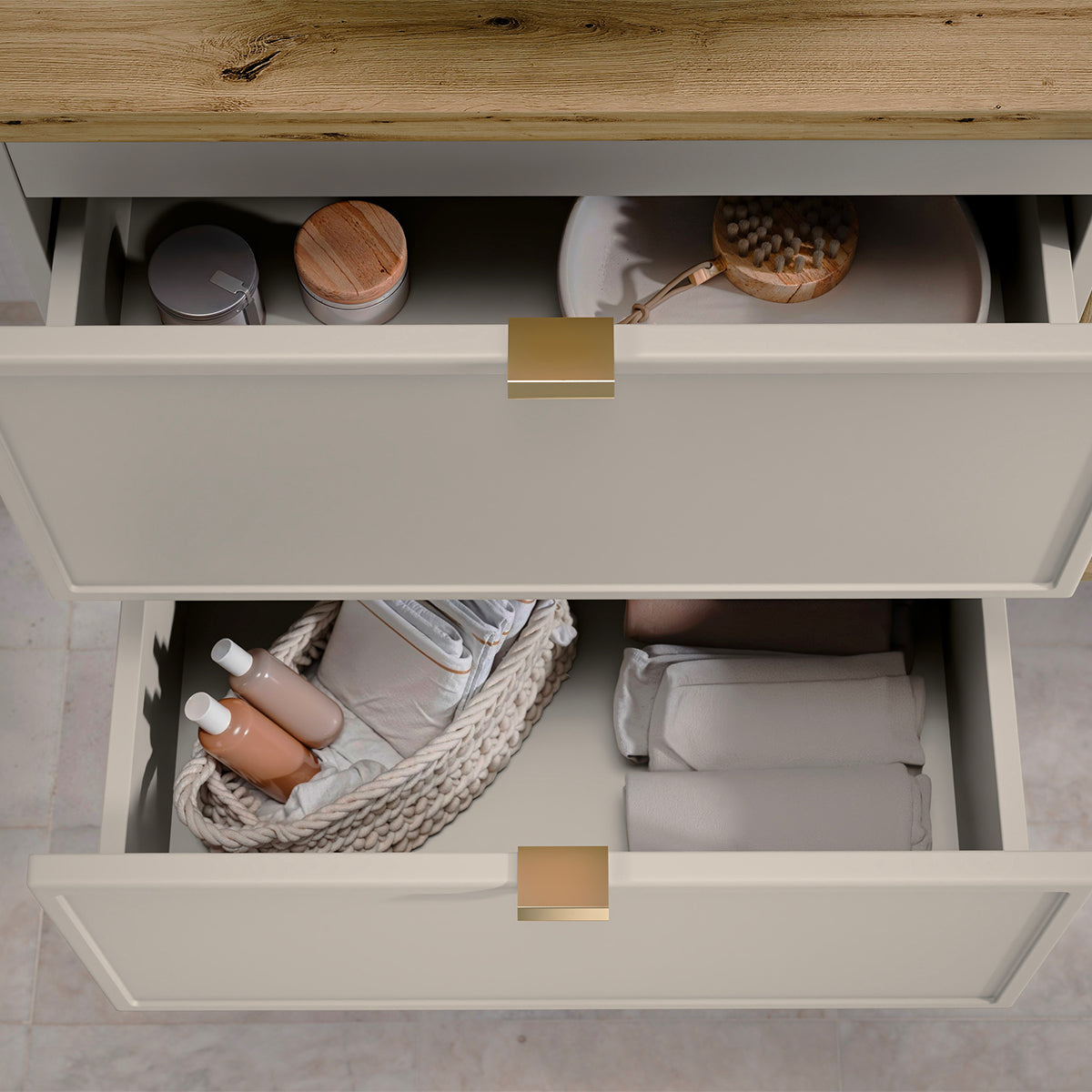Meuble sous-vasque 100cm 3 niches Alba Cachemire - vue 5