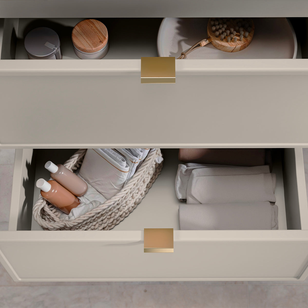 Meuble simple vasque encastrée 80cm Alba Cachemire - vue 4