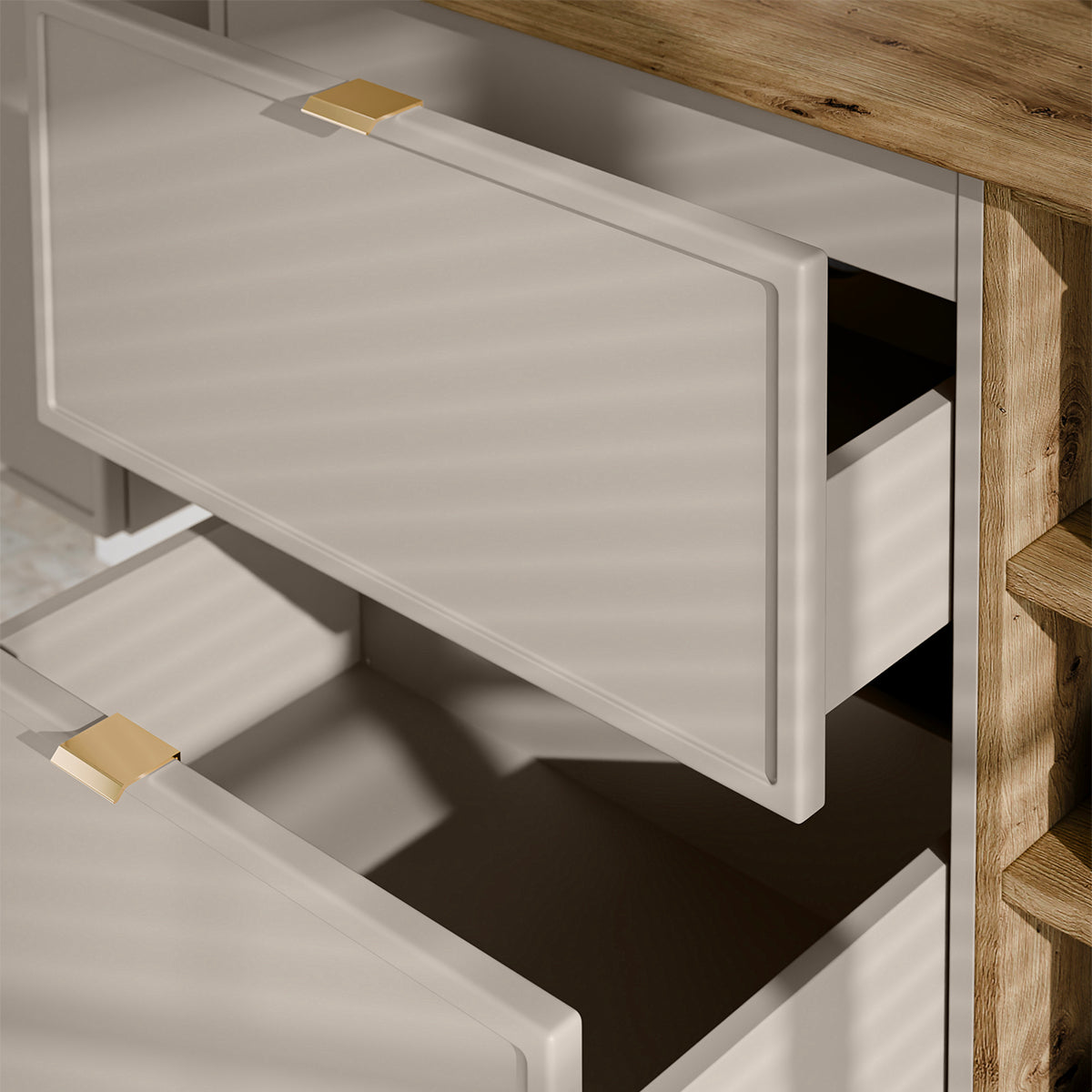 Meuble sous-vasque 100cm 3 niches Alba Cachemire - vue 4