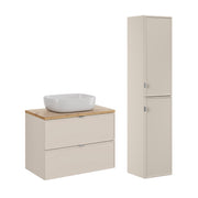 Ensemble meuble simple vasque 80cm et colonne Alba Cachemire
