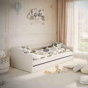 Lit 90x200 sommier et tiroir inclus Kocot Kids Allison Blanc