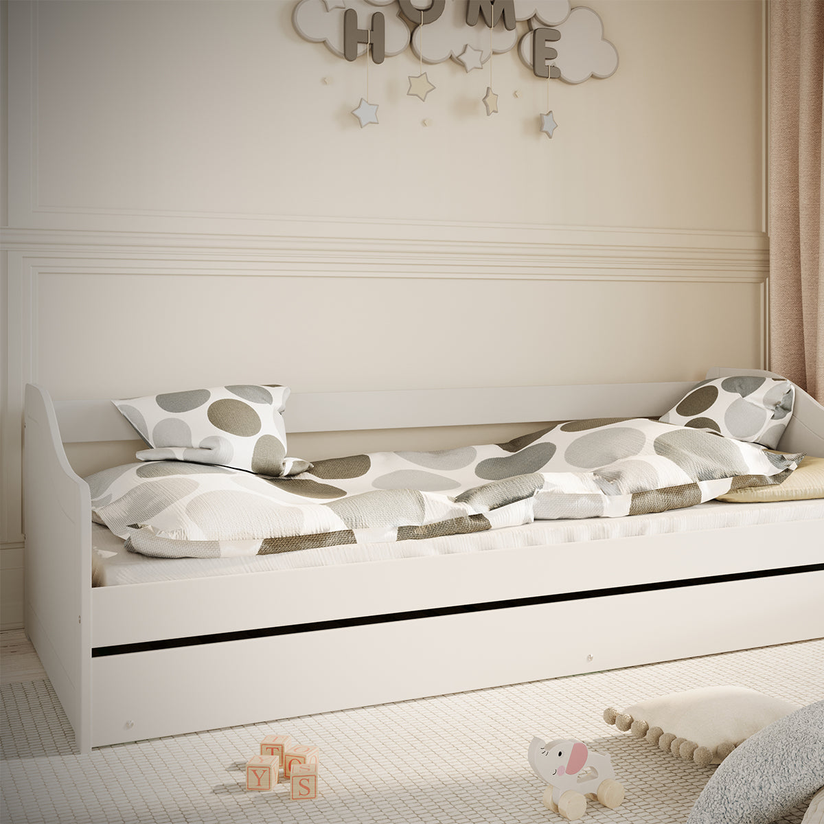 Lit 90x200 sommier et tiroir inclus Kocot Kids Allison Blanc - vue 7