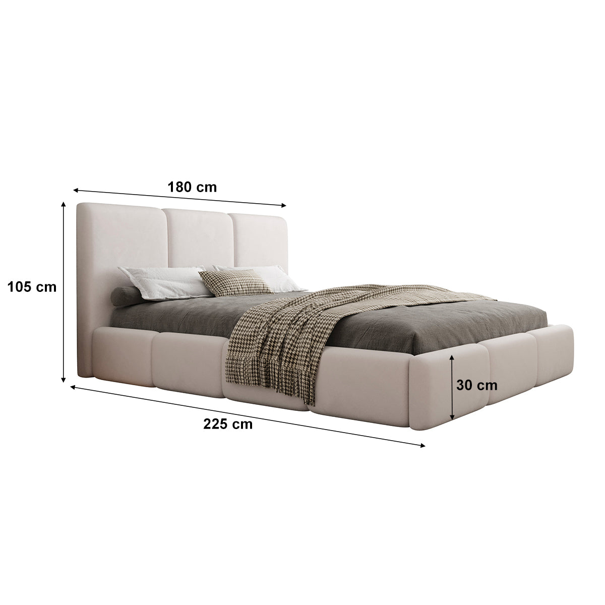 Lit coffre 160x200 sommier inclus Alto Blanc cassé - vue 5
