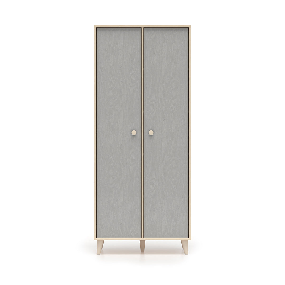 Armoire 2 portes Alycia Beige et Gris