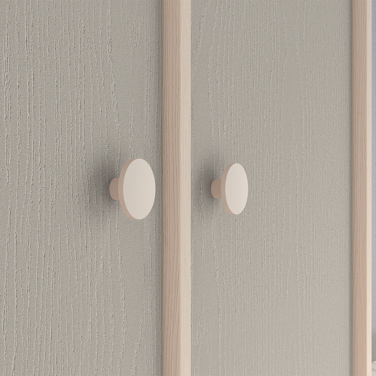 Armoire 2 portes Alycia Beige et Gris - vue 4