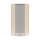 Armoire d'angle 2 portes Alycia Beige et Gris