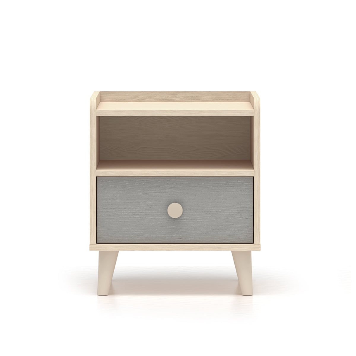 Chevet 1 tiroir Alycia Beige et Gris