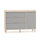 Commode 1 porte 3 tiroirs Alycia Beige et Gris