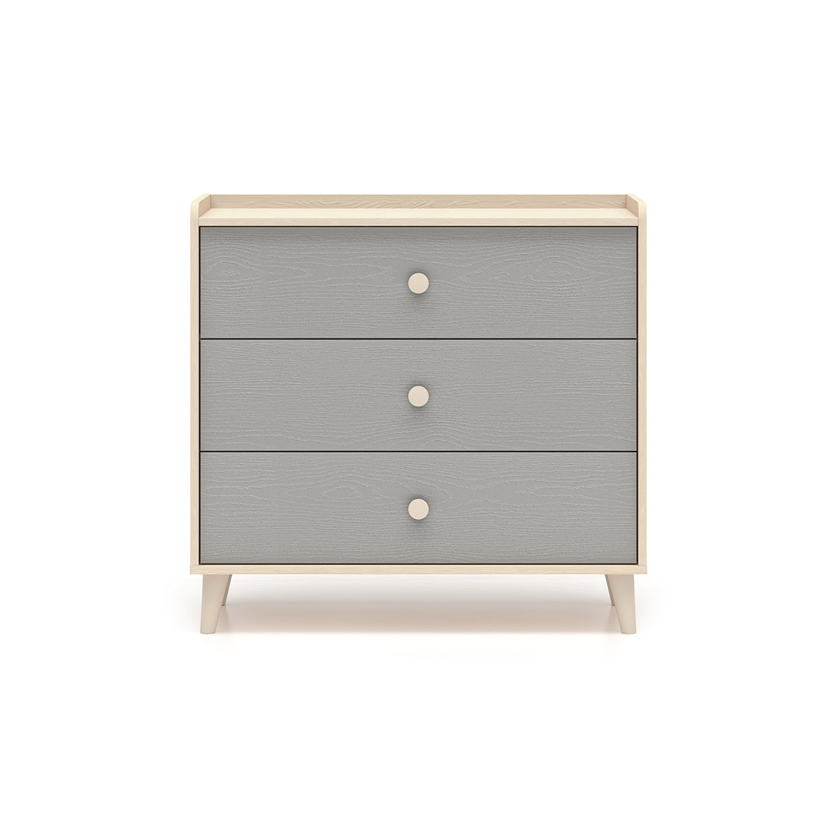 Commode 3 tiroirs Alycia Beige et Gris