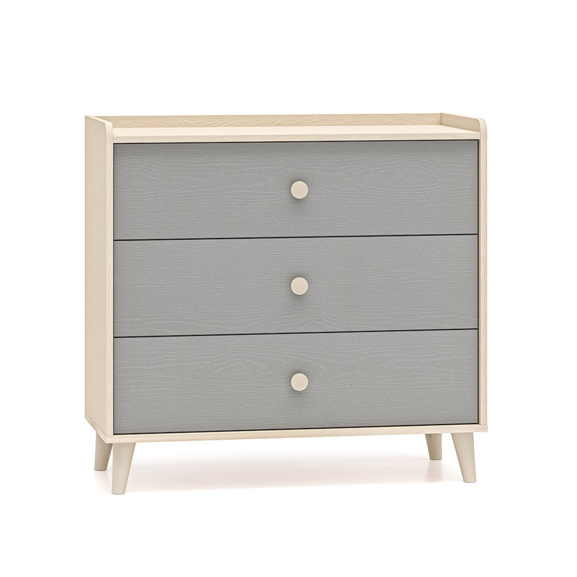 Commode 3 tiroirs Alycia Beige et Gris
