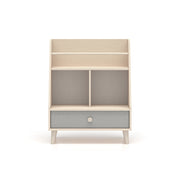 Petite bibliothèque 1 tiroir Alycia Beige et Gris