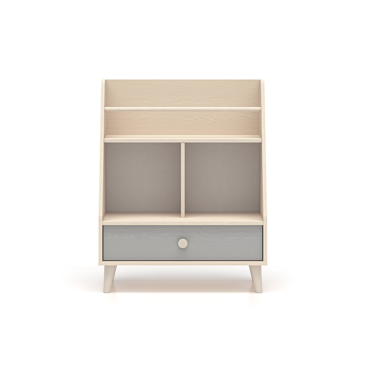 Petite bibliothèque 1 tiroir Alycia Beige et Gris