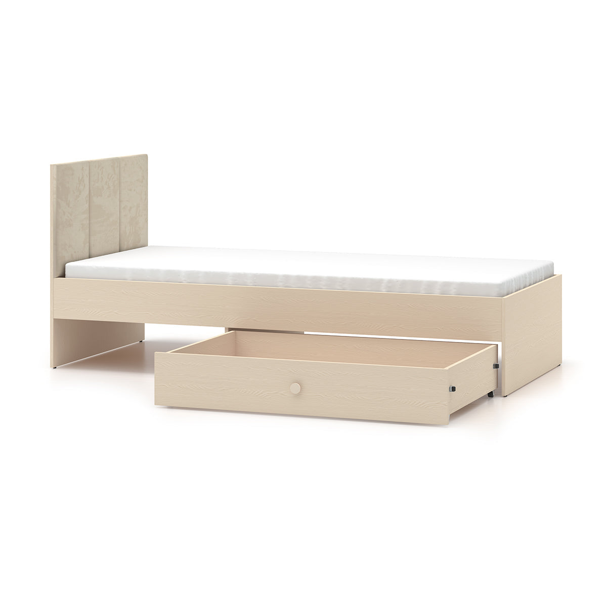 Lit 90x200 sommier et tiroir inclus Alycia Beige - vue 2