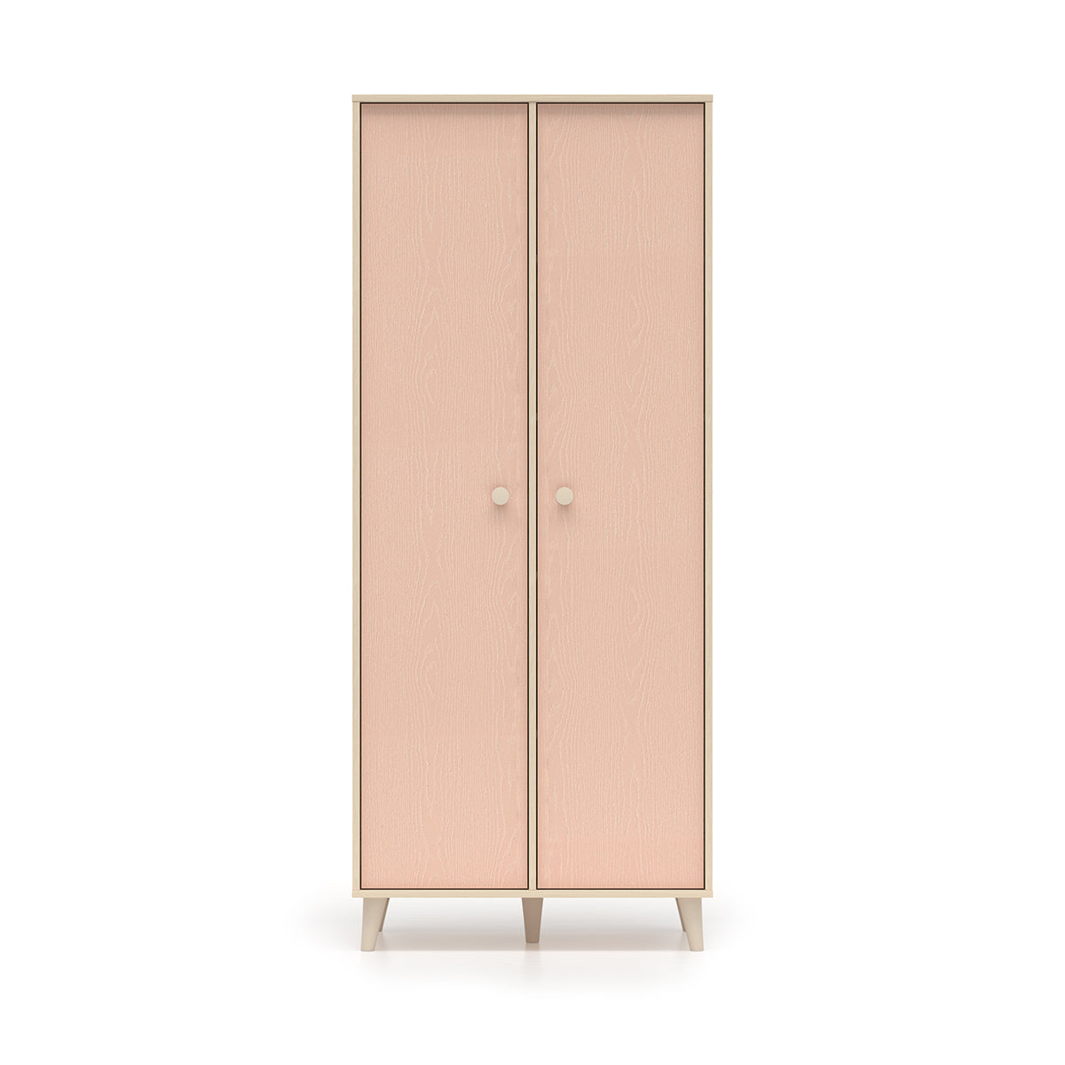 Armoire 2 portes Alycia Beige et Rose