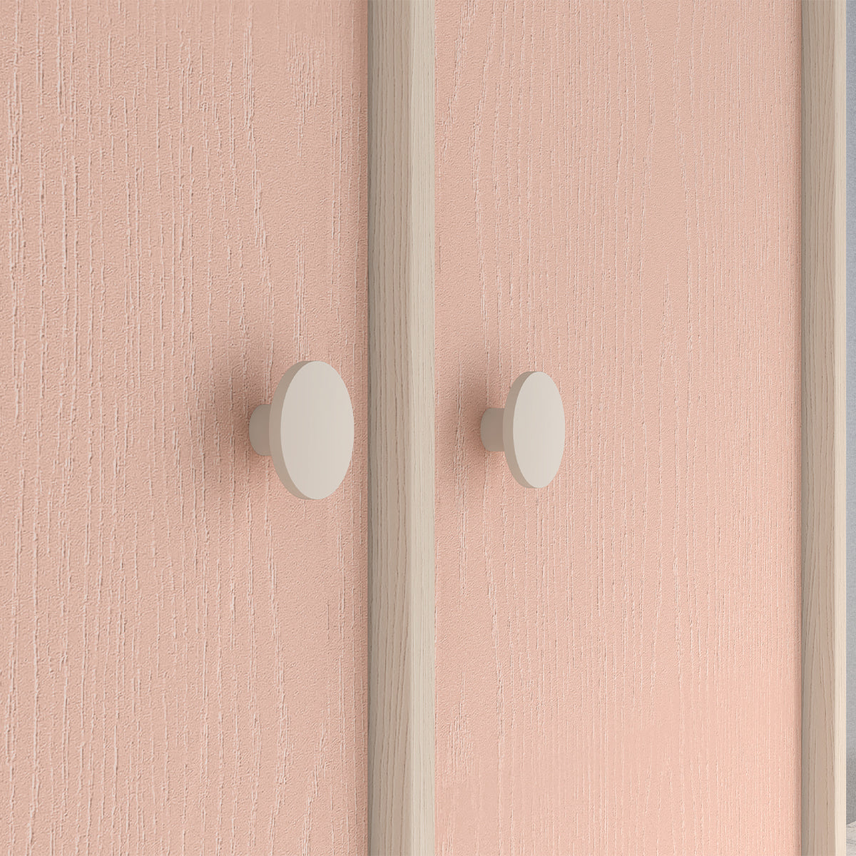 Armoire 2 portes Alycia Beige et Rose - vue 4