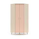 Armoire d'angle 2 portes Alycia Beige et Rose