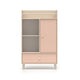 Bibliothèque 1 porte 1 tiroir Alycia Beige et Rose