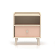 Chevet 1 tiroir Alycia Beige et Rose