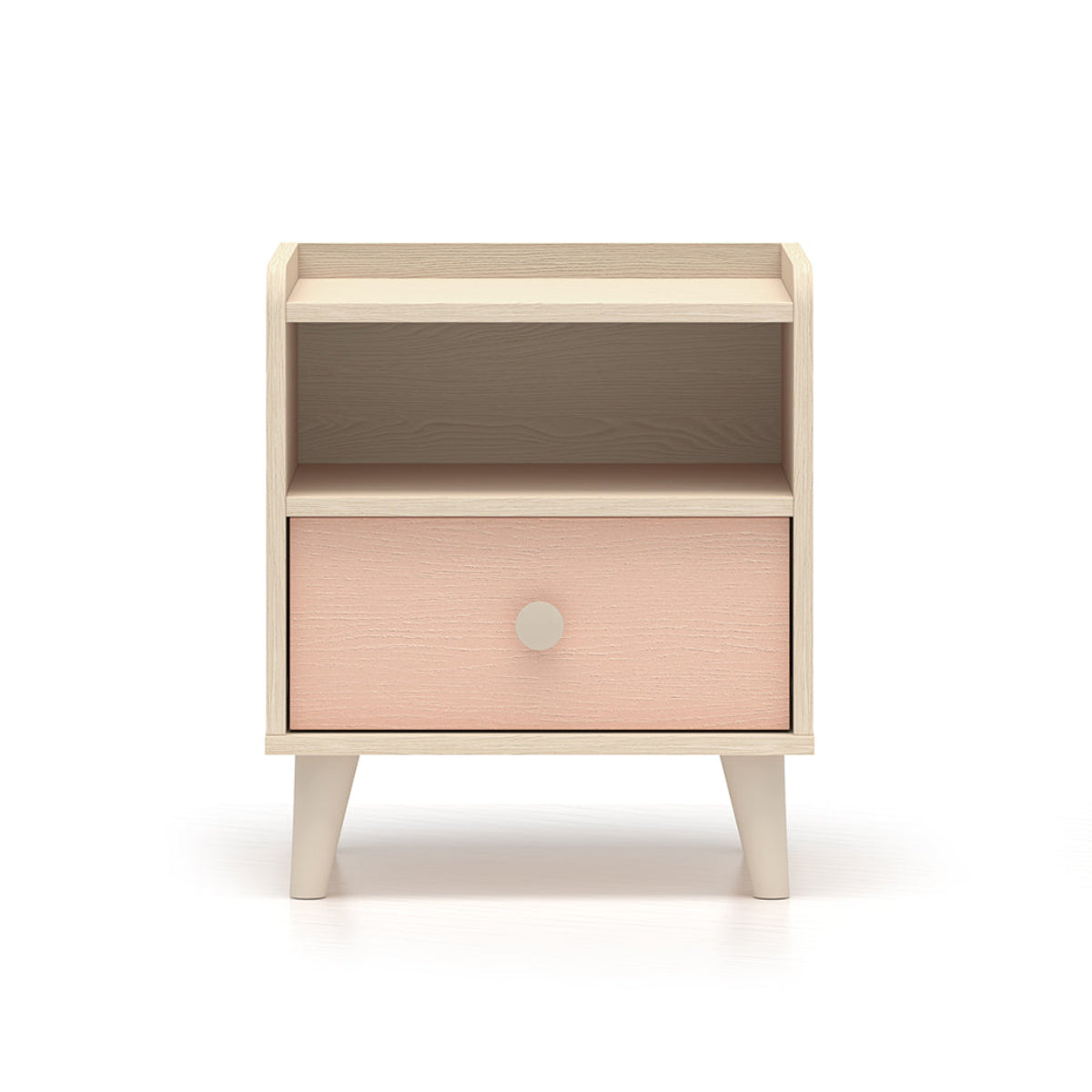 Chevet 1 tiroir Alycia Beige et Rose