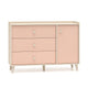 Commode 1 porte 3 tiroirs Alycia Beige et Rose