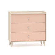 Commode 3 tiroirs Alycia Beige et Rose